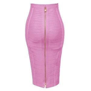 Pink midi bandage skirt